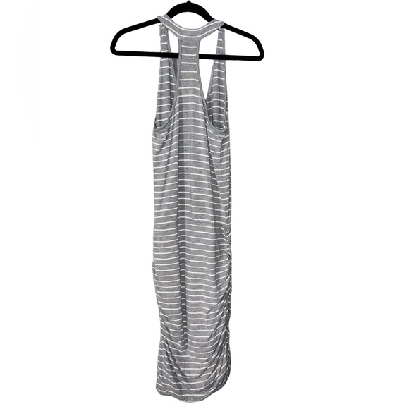 Athleta Striped Tee Ragrhe Gray Ruched Side Dress Size Small - Picture 3 of 5